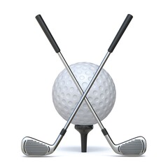 Golf clubs and golf ball 3D
