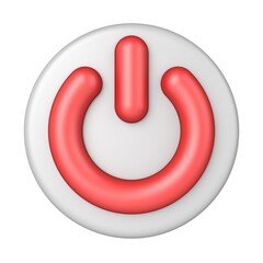 Red power switch sign 3D