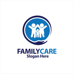 Family Care Logo Design Vector Element Abstract Simple Mascot Style. People Care Illustration Icon Sign Symbol For Associations.