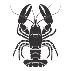 Silhouette lobster black color only full body 