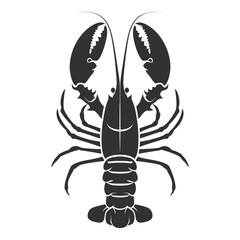 Silhouette lobster black color only full body 