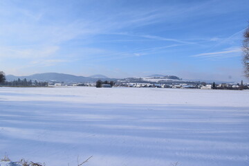 village in fresh snow, Thür in the Eifel 2024
