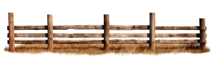 Obraz premium Rustic wooden fence, cut out