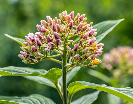 Common Milkweed (Asclepias syriaca ) Whole plant with flowers. In the northeast and midwest, it is among the most important food plants for monarch caterpillars (Danaus plexippus).