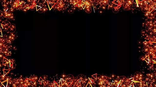 Glitter Triangle Frame Effect Orange