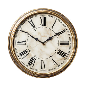 Classic wall clock with Roman numerals, cut out