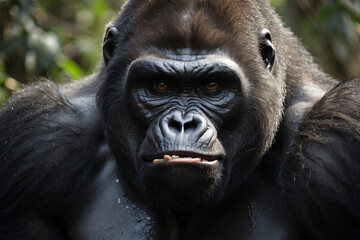 Gorilla face close up