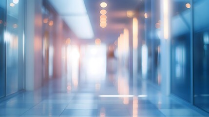 Fototapeta premium Blurred image of corridor and bokeh background. ,business concept