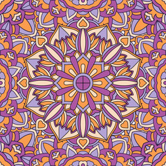 Seamless floral pattern with mandala vector illustration