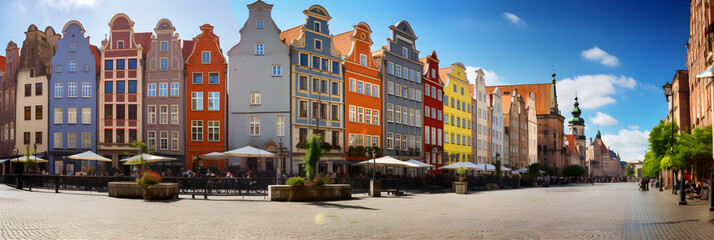 Stunning Capture of the Picturesque and Historical Gdansk Old Town with its Traditional Polish...