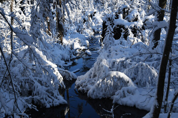 Fluss in einer Schneelandschaft