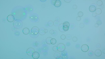 Soap bubbles on a blue background