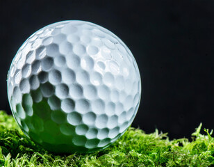 Close up of a golf ball cut out of the background