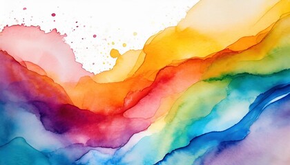 vibrant rainbow watercolor banner background on white pure vibrant watercolor colors creative paint gradients fluids background
