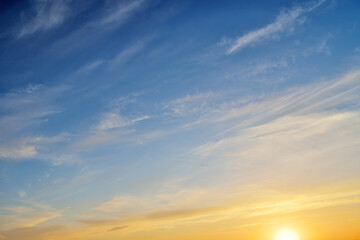 Sky background on sunset. - 744745765