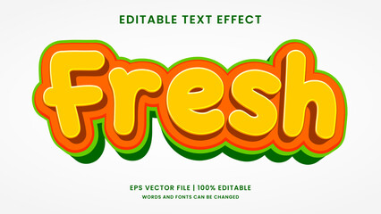 Fresh 3d editable text effect cartoon style