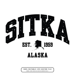 Sitka text effect vector. Editable college t-shirt design printable text effect vector - obrazy, fototapety, plakaty