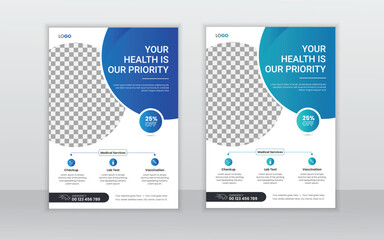 Corporate healthcare and medical flyer design layout template