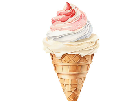 recommend clip art: Ice cream, watercolor style