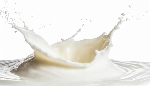 splash of milk or cream isolated on white background with clipping path full depth of field focus stacking png