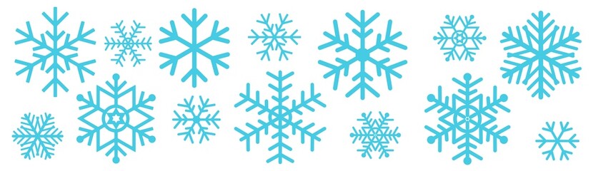 Set of snowflakes isolated on white background - 744747306