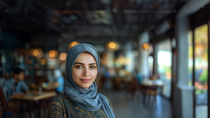 Obraz premium a portrait of a beautiful woman of the Muslim faith