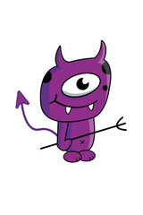 Whimsical Mischievous Character with Spear