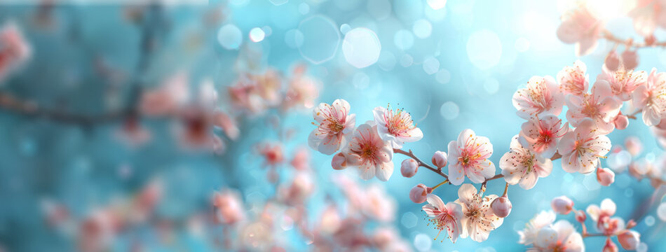 A lovely spring abstract background featuring beautiful floral elements from nature