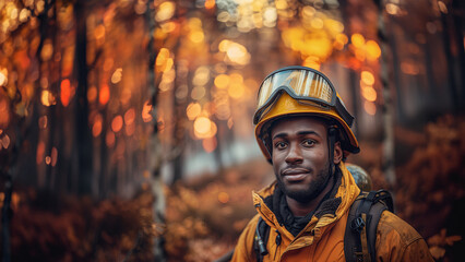 Fototapeta premium a firefighter in firefighting action