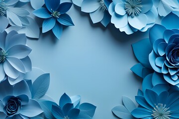 blue floral wallpaper with space for text
