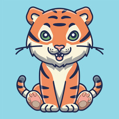 Fototapeta premium cute cat animal drawing cartoon illustration