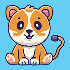 Obraz premium cute cat animal drawing cartoon illustration