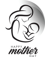 Happy Mothers Day lettering set. Handmade calligraphy vector illustration. Mother's day card with heart