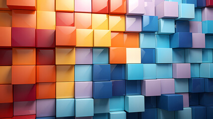 Geometric blocks wall, abstract geometric background
