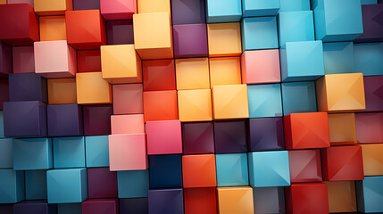 Geometric blocks wall, abstract geometric background