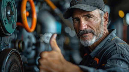 Man With Hat Giving Thumbs Up