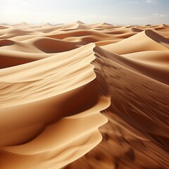 Fototapeta na wymiar Wind on sand dunes in the desert 