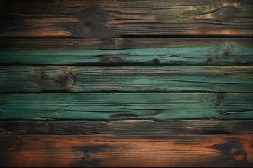 Fototapeta premium green and black and brown and dark and dirty wood wall wooden plank board texture background