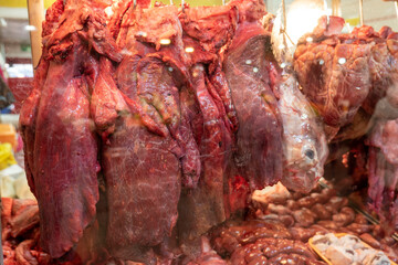Offal products, animal intestines, beef lungs, offal,