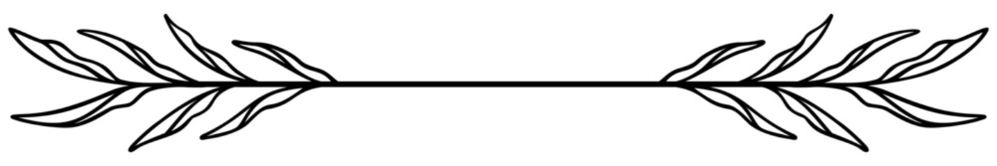 Botanical Line | Decorative Leafy Line Element | Vector Illustration