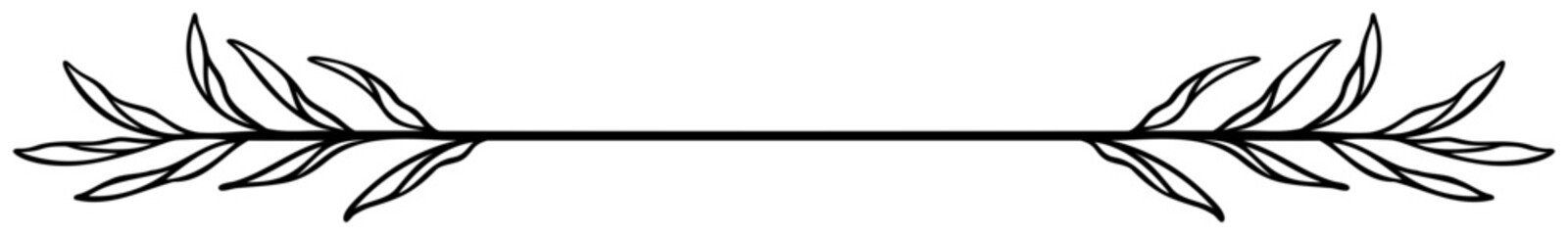 Botanical Line | Decorative Leafy Line Element | Vector Illustration Leaves