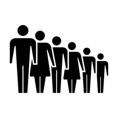 People icon vector male and female, group of persons symbol avatar for business management team in glyph pictogram illustration