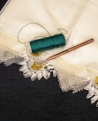 hand knitted patterned headscarf used while praying, patterned headscarf for women,