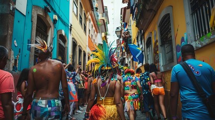 Naklejka premium The Colorful Streets of Carnival