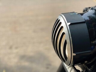 Bike headlight closeup photo