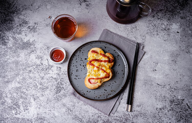 Korean baked sausage bread Hotdog