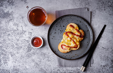 Korean baked sausage bread Hotdog