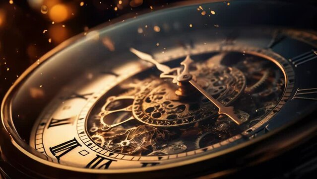 Close up of a clock face with a blurry background. Suitable for time management concepts.