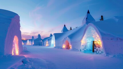 Naklejka premium Ice Hotel Magic: A Winter Wonderland