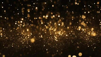 A luxurious black and gold background with sparkling lights. Perfect for elegant designs.